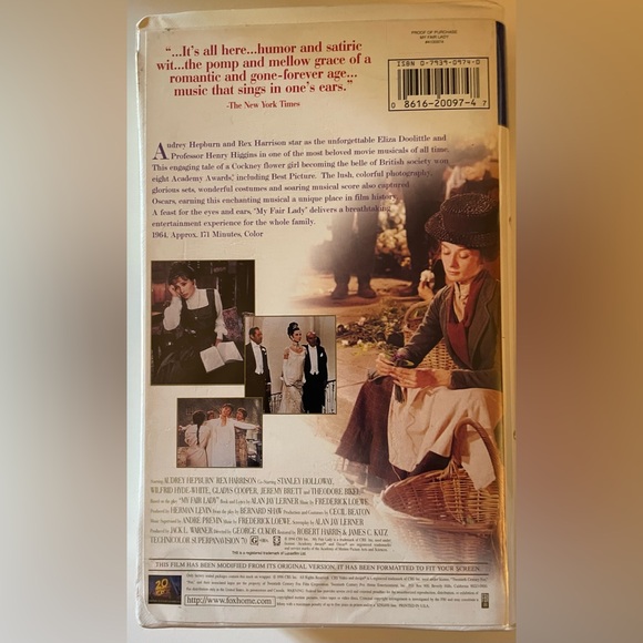 MY FAIR LADY (VHS, 1964) Audrey Hepburn Clamshell Case Vintage Classic Movies - Picture 3 of 5